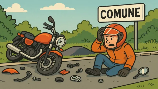 Motociclista cade a causa di un dosso sulla strada: Comune responsabile