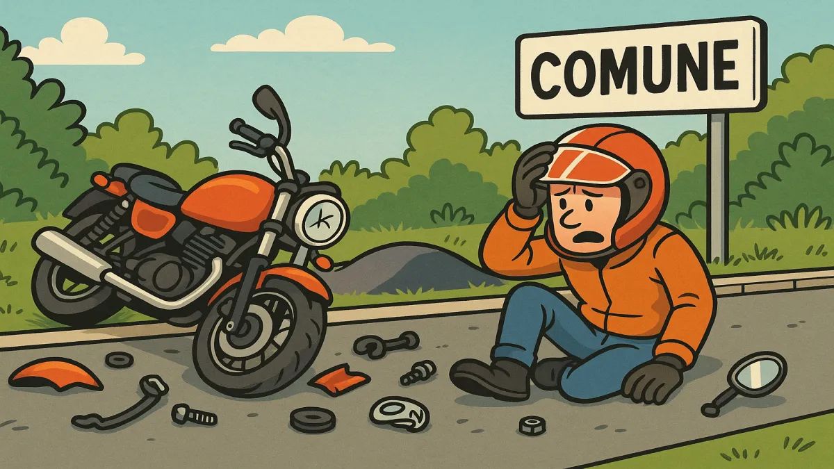 Motociclista cade a causa di un dosso sulla strada: Comune responsabile