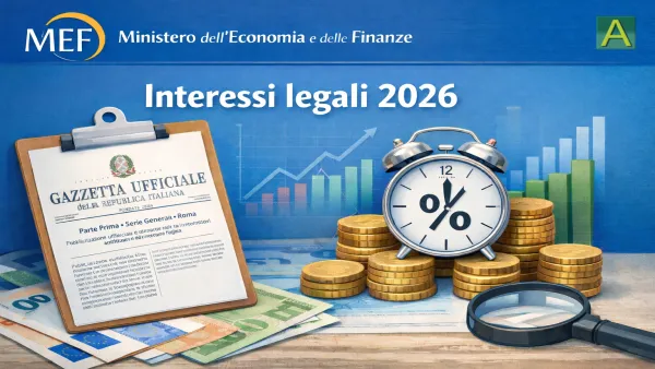 Aggiornato il tasso di interesse legale 2026