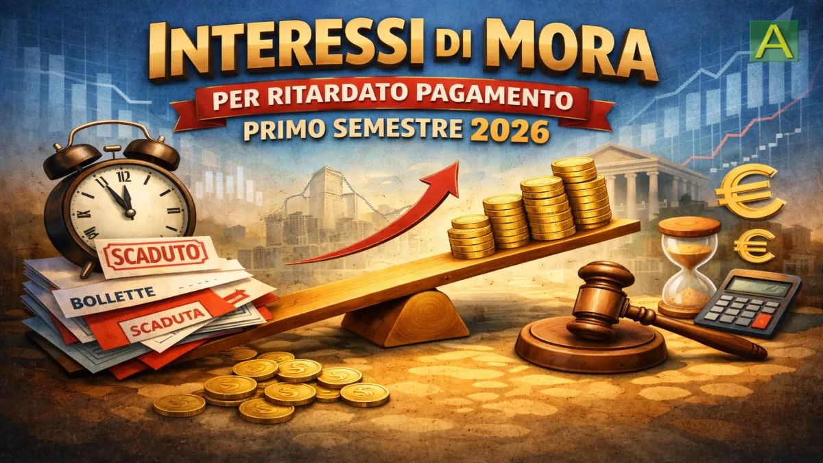 Interessi di mora: pubblicato il tasso del primo semestre 2026