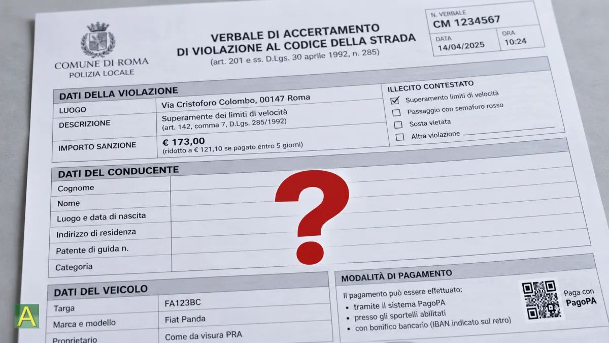 Uso familiare del veicolo: non esonera dall'obbligo di comunicare il conducente