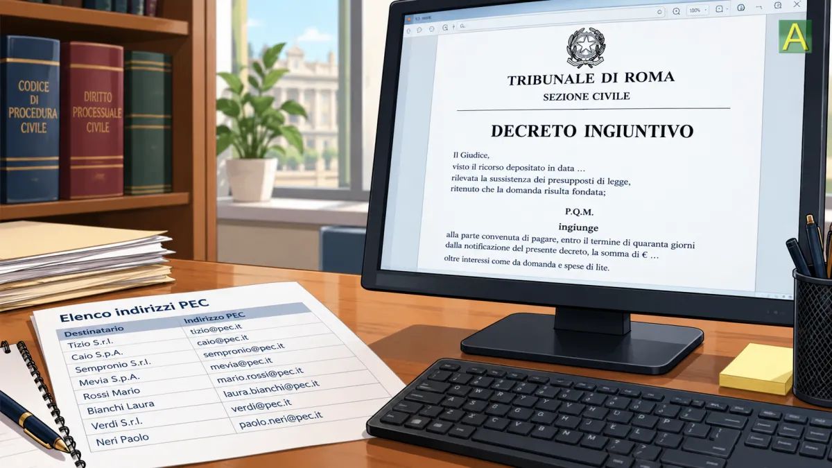 D.I. notificato ad una pec non autorizzata ma riferibile al destinatario: conseguenze